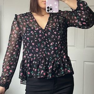 Printed flower blouse